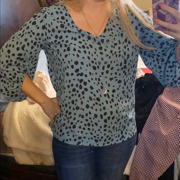 NEW Dalmatian print boutique top!   Sage & black - Picture 2 of 2